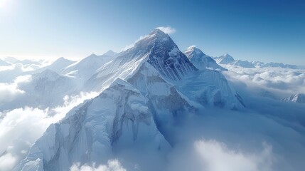 Fototapeta na wymiar Epic Heights: Overlooking Mount Everest