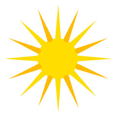 Yellow sun icon isolated on transparent background