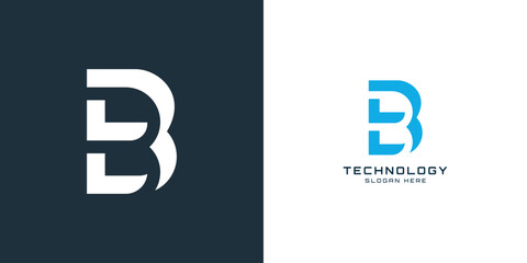Technology B Logo Template Vector Icon Illustration Design - obrazy, fototapety, plakaty