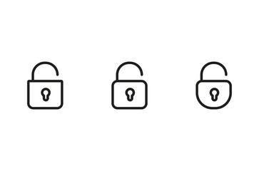 Unlock Icon. Security symbol vector