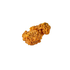 Fried chicken pieces, isolated on a white background