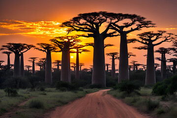 Baobab tree forest.  Generative AI, 생성형, 인공지능