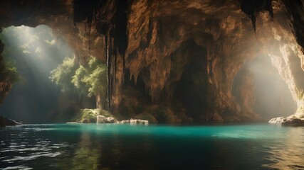 Heaven Lake in Cave Background Very Cool