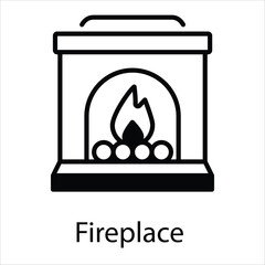 Fireplace Fireplace  Icon vector, Such Line sign as autumn, Submission of autumn icons. Vector Computer Isolated Pictograms for Web on White Background Editable Stroke stock illustration