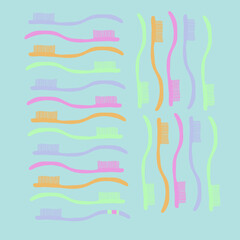 Cartoon  toothbrush . Hand drawn.