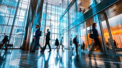 オフィスで行き交うビジネスパーソン03