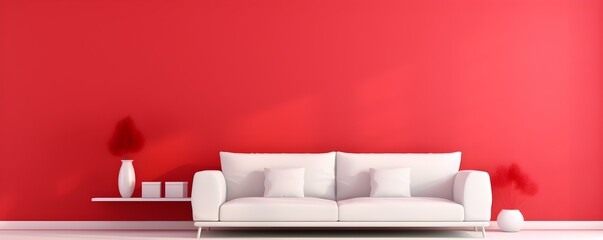 Vibrant red and white interior design blurred backgroundcopy space solid background --ar  --v  -  relaxed stealth. Concept Minimalistic black and white decor, Serene nature landscapes