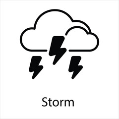 Storm  Icon vector, Such Line sign as autumn, Submission of autumn icons. Vector Computer Isolated Pictograms for Web on White Background Editable Stroke stock illustration