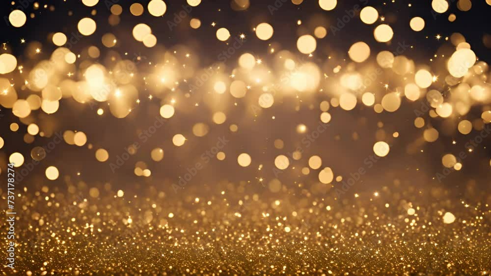Poster captivating gold glitter background with abundance of sparkling lights. perfect for adding touch of 