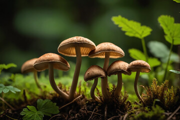 Fototapeta premium Macro mushroom plants