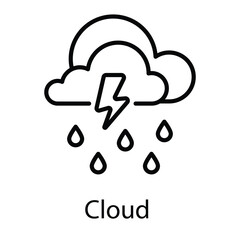 Cloud  Icon vector, Such Line sign as autumn, Submission of autumn icons. Vector Computer Isolated Pictograms for Web on White Background Editable Stroke stock illustration