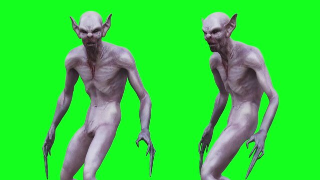 Scary werewolf, monster, vampire. realistic 4k animation.