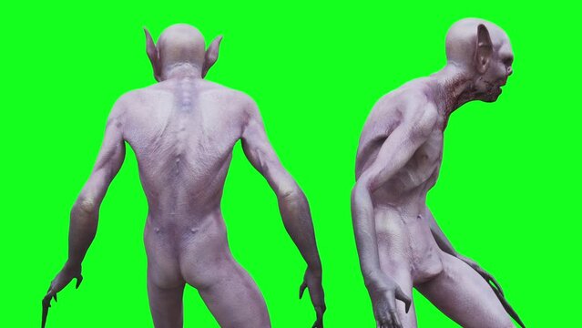 Scary werewolf, monster, vampire. realistic 4k animation.