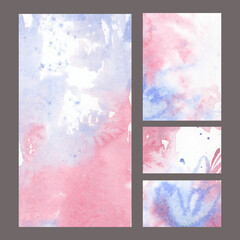 A set of watercolor backgrounds for wedding printing.