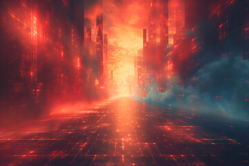 Abstract digital background for technological processes, networking future