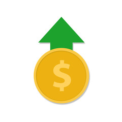 financial illustration increases symbolized by coins