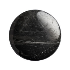 isolated illustration of a round black stone. Created with Generative AI