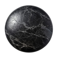 isolated illustration of a round black stone. Created with Generative AI