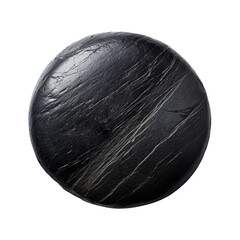 isolated illustration of a round black stone. Created with Generative AI