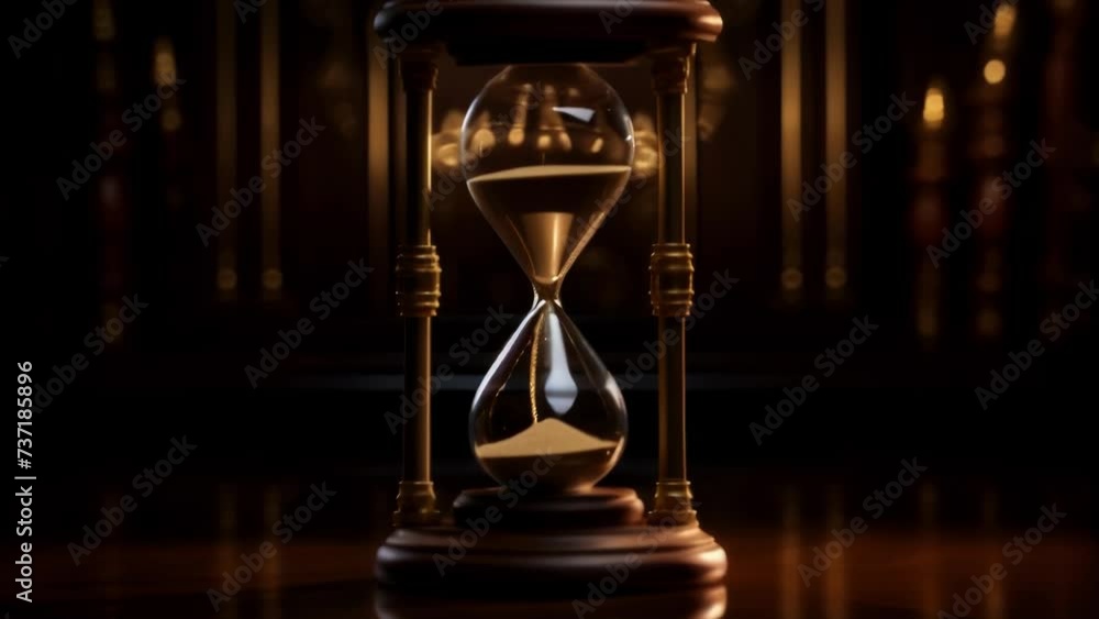 Poster an hourglass with a subpoena inside to represent the short time frame a defendant has to comply with
