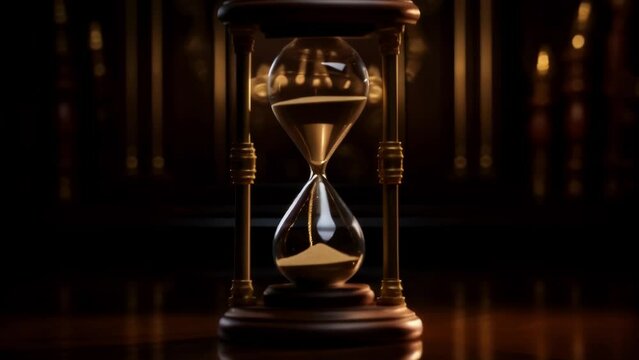 An hourglass with a subpoena inside to represent the short time frame a defendant has to comply with the request.