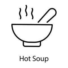 Hot Soup Icon vector, Such Line sign as autumn, Submission of autumn icons. Vector Computer Isolated Pictograms for Web on White Background Editable Stroke stock illustration