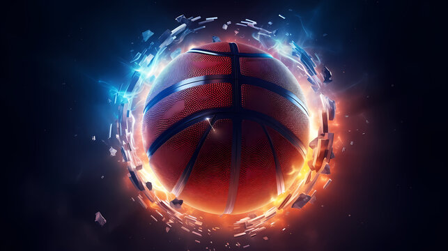Basketball in the background, perfect for sports banners and graphics