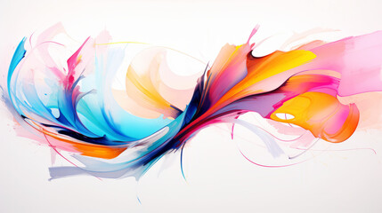 Abstract colorful swirls and splashes on a light background for artistic concepts
