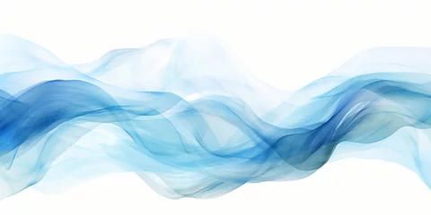 Behangcirkel Abstract blue wave design on white background for creative concepts © Robert Kneschke