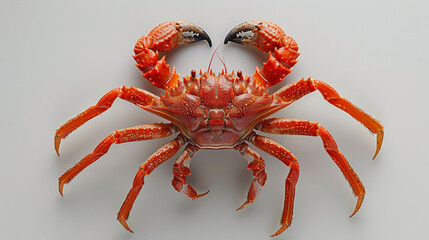 Atlantic Deep Sea Red crab white background top view