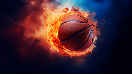 Fototapeta premium Basketball in the background, perfect for sports banners and graphics