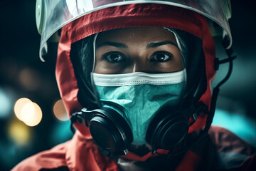 AI generated picture photo of professional lifesaver working rescue services team