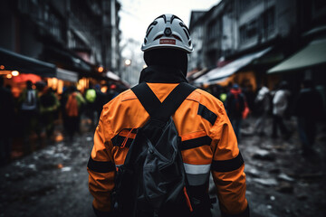 Rescue service in emergency situations uniformed professionals work to save lives and safety generative ai