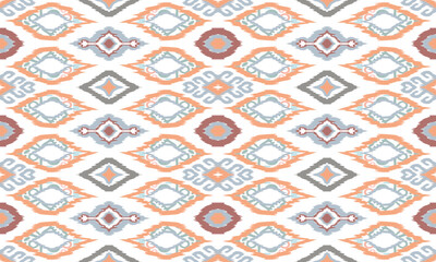 Ikat geometric folklore ornament. Tribal vector texture. Seamless striped pattern in Aztec style, tribal embroidery pattern, Indian, Scandinavian, Gypsy, Mexican, figure. folk style.