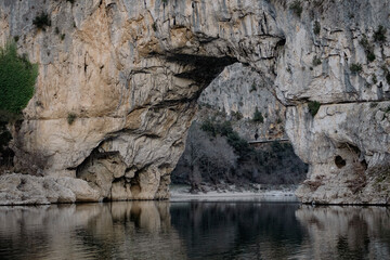 Stone arch over the Ardèche at Vallon Pont d'Arc, France