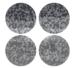 set of shiny paper sticker cut outs isolated with holographic pattern texture.