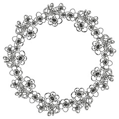 Flower frame. Coloring page for adults and children.