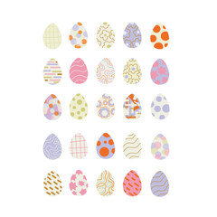 Set of easter eggs flat design on white background.