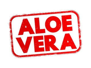 Aloe vera text stamp, concept background