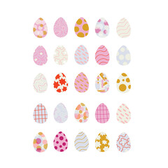 Set of easter eggs flat design on white background.