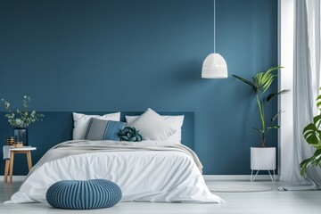 Sleek And Chic: Transforming Your Bedroom With Minimalist Style, Incorporating White, Grey, And Petrol Blue Colors