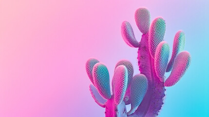 Pop Art Cacti: A Collection of Cactuses Against a Pastel Background, Embracing Summers Quirky Side