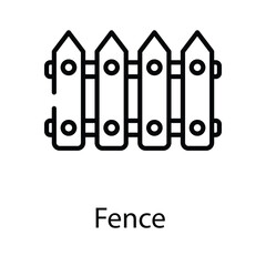 Fence  Icon vector, Such Line sign as autumn, Submission of autumn icons. Vector Computer Isolated Pictograms for Web on White Background Editable Stroke stock illustration