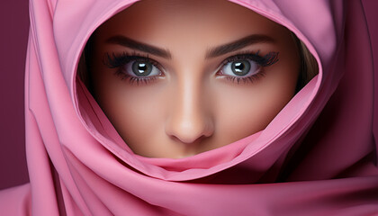 Beautiful woman in hijab, elegance and sensuality in Arabic style generated by AI