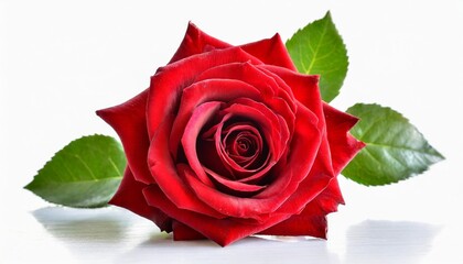 beautiful red rose isolated on a white background