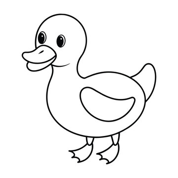 cartoon Cute Duck coloring page for kids
