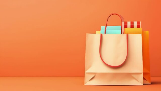 An ilration of a shopping bag filled with exciting items that were purchased in just a few clicks. d