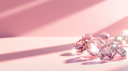 Obraz na płótnie Canvas shiny luxury white diamond white shadow pink background