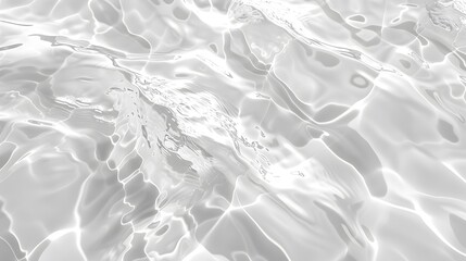 White water wave light surface overlay background. 3d clear ocean surface pattern with reflection effect backdrop. Marble desaturated texture. Sunny aqua ripple movement with shiny refraction 