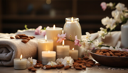 Luxury spa treatment candlelight, relaxation, pampering, beauty treatment, wellbeing generated by AI - 737200461